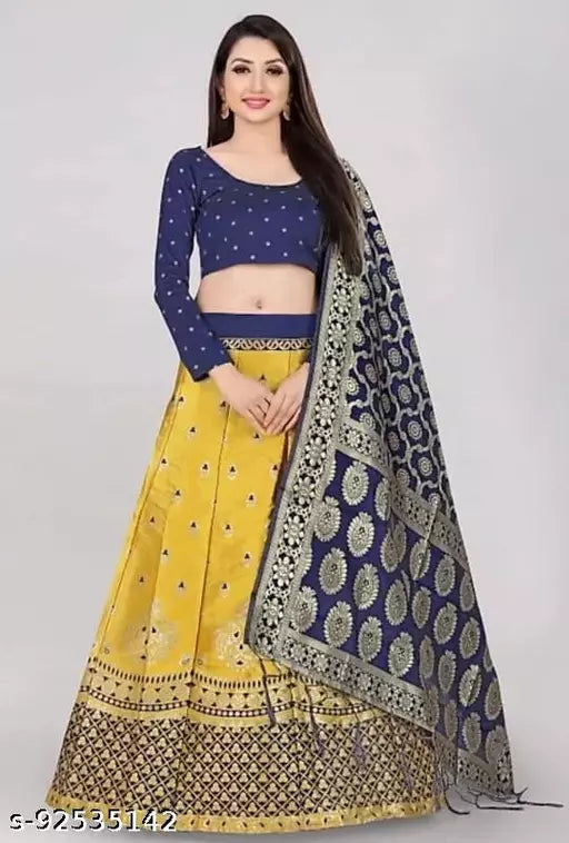 BANARASI LEHENGA CHOLI WITH BLOUSE (UN-STITCHED) BY VAIDIK ETHNIC
