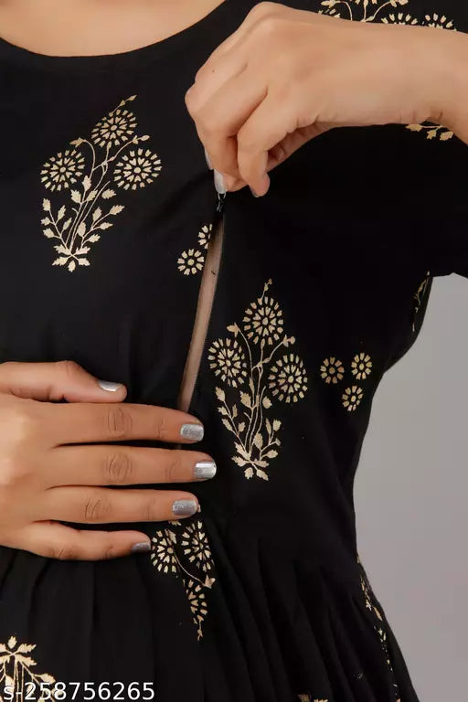 Mialo fashion maternity feeding kurtis for women with both side invisible zip.