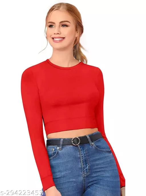 Womens Red Crop Top