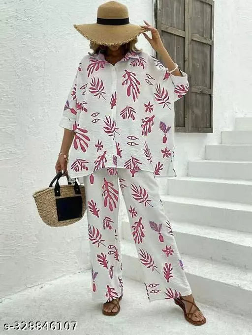 Stylish Kaftan Style Co-ord Set with Palazzo Pants
