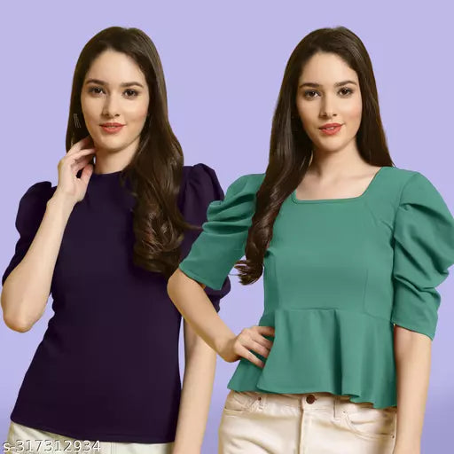 Clasic Casual Fashion Forward Women's Top - Pack of 2