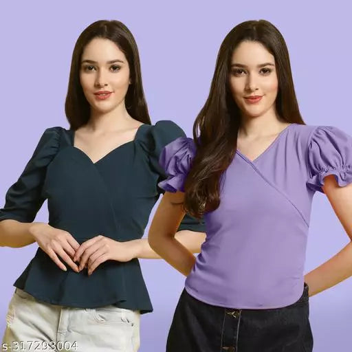 Clasic Casual Fashion Forward Women's Top - Pack of 2