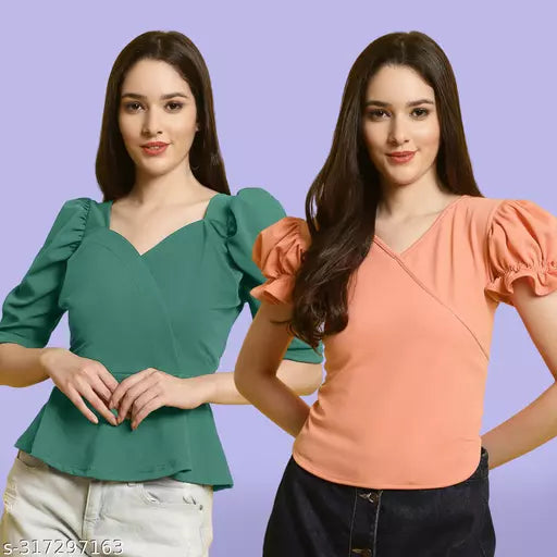 Clasic Casual Fashion Forward Women's Top - Pack of 2
