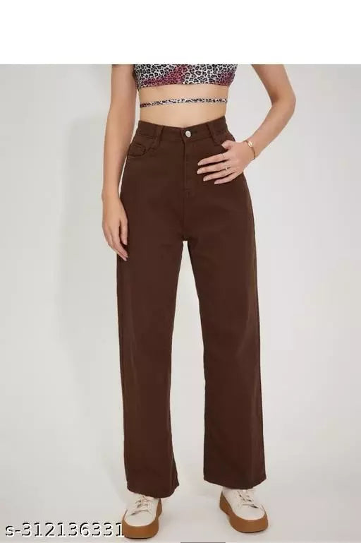 SAANU'S FASHION - STYLISH WIDE LEG DENIM JEANS FOR GIRLS & WOMEN