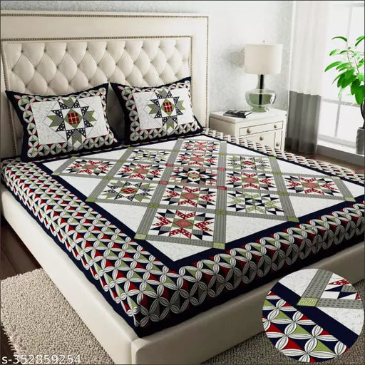 Pure Cotton Jaipuri Double Bedsheet With 2 Pillow Covers