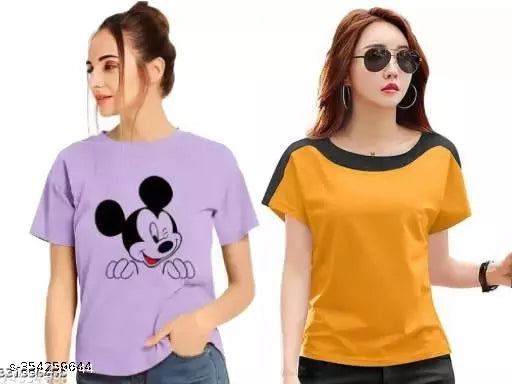 Pretty Graceful Women Tshirts (Pack of 2)