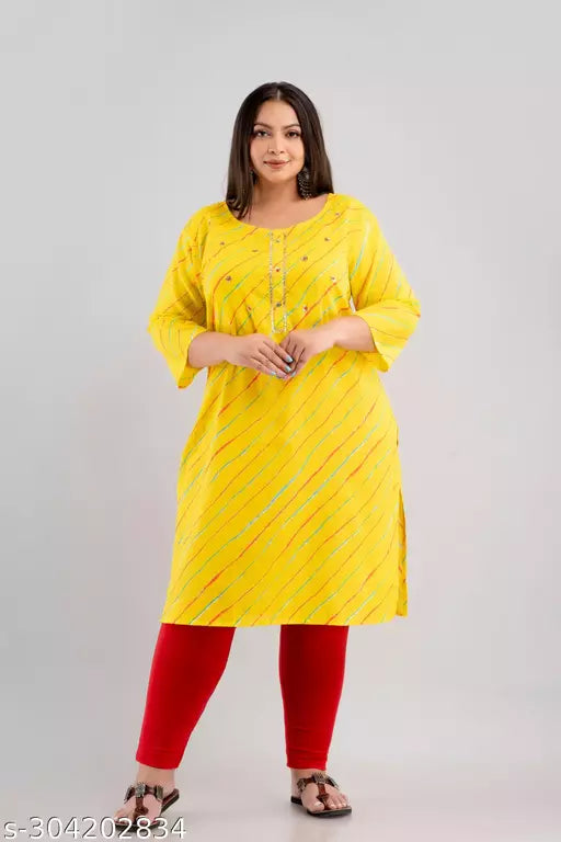 Plus size Lehariya Cotton Kurti