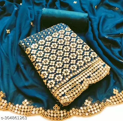 Abhisarika Pretty Georgette salwar suits & dress materials Kerosiene colour