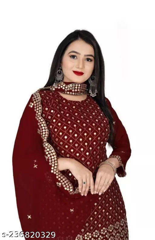 Aagyeyi Sensational Salwar Suits & Dress Materials Georgette 9mm Heavy sequence Work Wear Suit Like Party Wear Garara suit