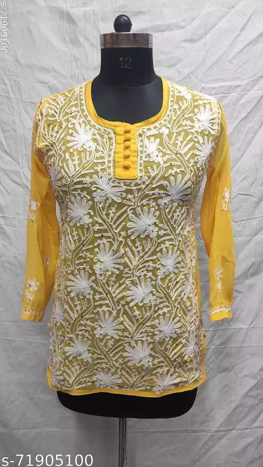 vaishali georgette short kurti a/w par