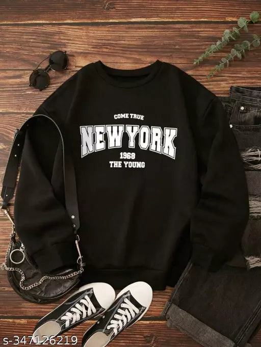 Jkp Collection Men's & Women's Casual Solid Long Sleeve Sweatshirt For New Stylish In Color Black