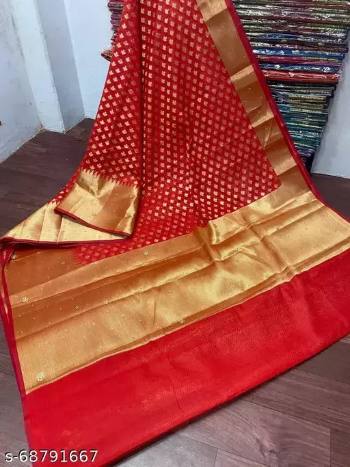 Banarasi Silk Saree With Stone Work