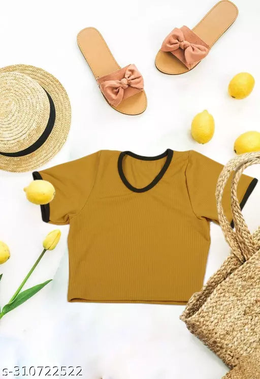 Women's Solid Cotton Rib Knit Crop Tank Top
