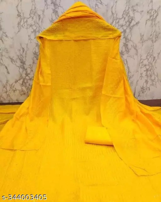 Chanderi Cotton Sequience Work Dress Material For Women with Zero Matching
