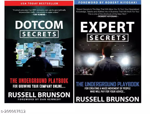 Russell Brunson 2 Books Set: Dotcom Secrets & Expert Secrets (English Paperback)