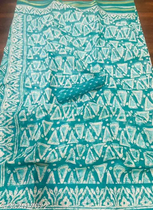 TRIO PRINTED COTTON BLENDED SAREE