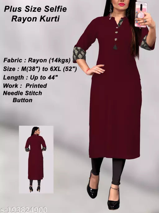 Rangrasiya Tex New Rayon Plus Size Kurtis