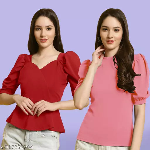 Clasic Casual Fashion Forward Women's Top - Pack of 2