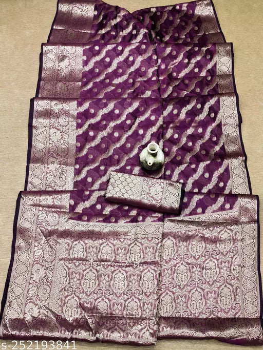 Morpich Fashion Top Dyed Organza Silk Saree