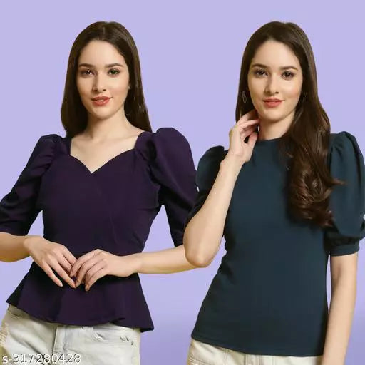 Classic Casual Fashion Forward Women's Tops - Pack of 2