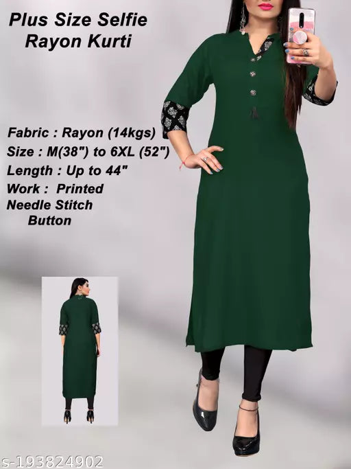 Rangrasiya Tex New Rayon Plus Size Kurtis