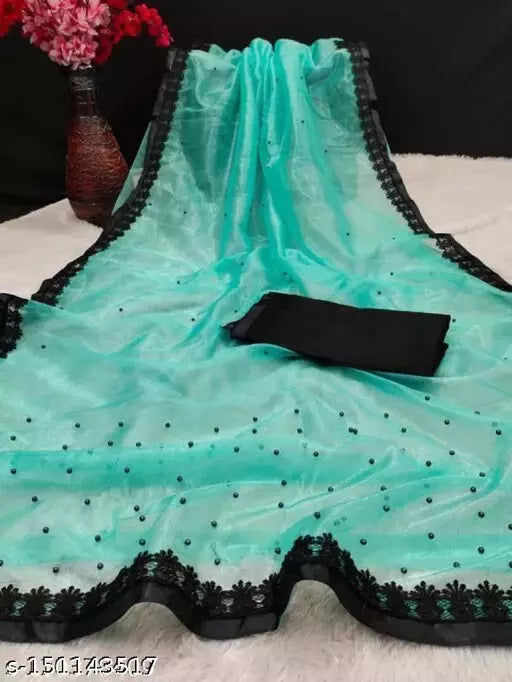 NET GPO FANCY NET SAREE WITH BLOUSE