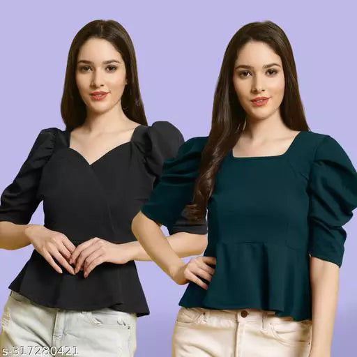 Classic Casual Fashion Forward Women's Tops - Pack of 2