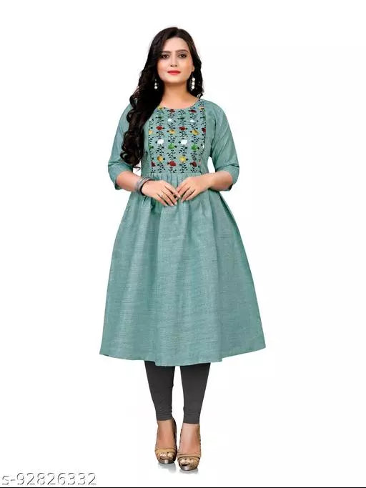 New Cotton Embrodired Feeding Kurti