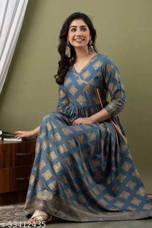 Mialo Traingle print anghreka Gowns.