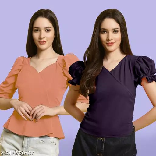 Classic Casual Fashion Forward Women's Tops - Pack of 2