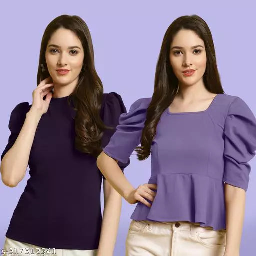 Clasic Casual Fashion Forward Women's Top - Pack of 2