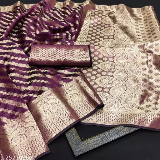 Morpich Fashion Top Dyed Organza Silk Saree