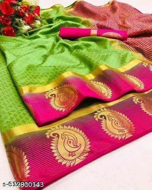 Morpich Fashion Kanjivaram Embozz Silk Saree