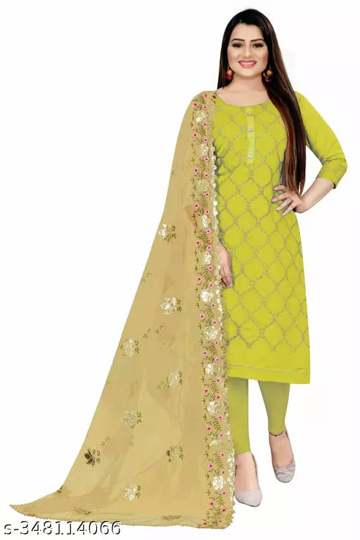 Embroidered Chanderi Dress Material