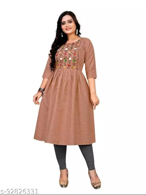 New Cotton Embrodired Feeding Kurti