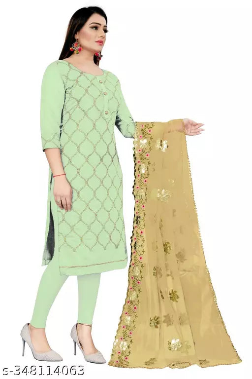 Embroidered Chanderi Dress Material