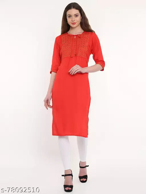 BPT Designer Rayon Embroidered Kurti