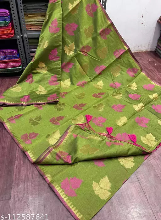 TRENDING LEAF BOOTA SILK SAREE