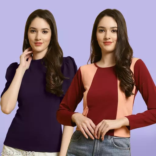 Classic Casual Fashion Forward Women's Top - Pack of 2