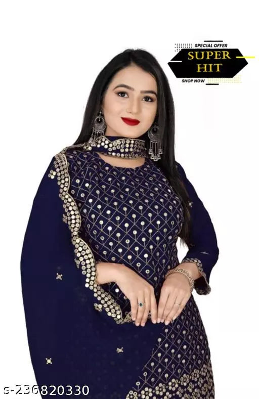 Aagyeyi Sensational Salwar Suits & Dress Materials Georgette 9mm Heavy sequence Work Wear Suit Like Party Wear Garara suit