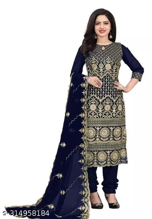Women's Patiala Full Work Party Wear Unstiched Double Sequence Embroidered Work Plus Double Layer Multiwork Sequence Work Georgette Salwar Suit & Dress Materials
