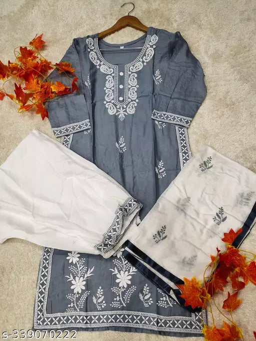 BEST EMBROIDERY KURTA PANT WITH DUPATTA