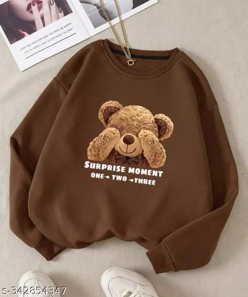 Women's Teddy Bear Sweatshirts Cute Teddy Bear Printed Hoodie