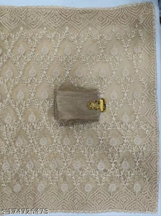 FANCY BEAUTIFUL EMBROIDERY NET SAREE
