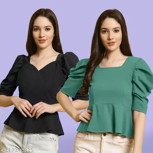 Clasic Casual Fashion Forward Women's Top - Pack of 2