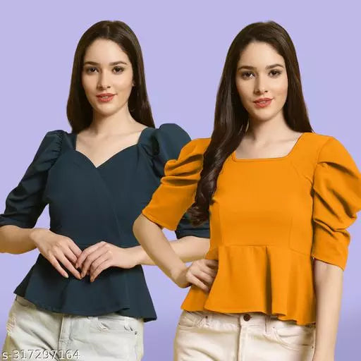 Clasic Casual Fashion Forward Women's Top - Pack of 2