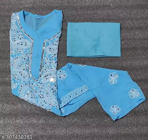 MIRROR WORK CHIKANKARI KURTI WITH INNER