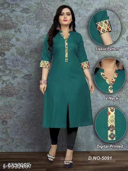 Women's Solid Cotton Kurti