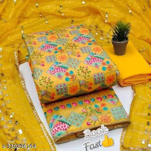 Exclusive Fancy Patiala Mirror Type Super Best Quality Cotton Suits & Dress Materials