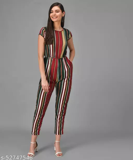 Vivient Women Multicolour Stripe Casual Jumpsuits